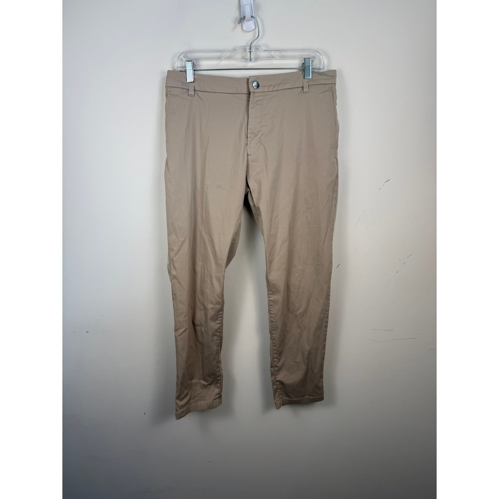 Birddogs Lined Golf Pants Mens 33x30 Khaki Tan Stretch Tapered Chino Khakis